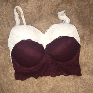 Pink padded bralettes